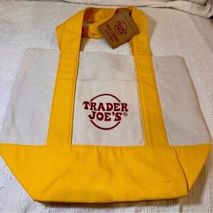 NWT Trader Joe's Yellow & Natural Canvas Tote Bag - Branded Everyday Carry